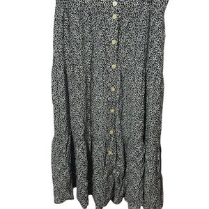 Talbots Blue and White Button-Down Maxi Skirt